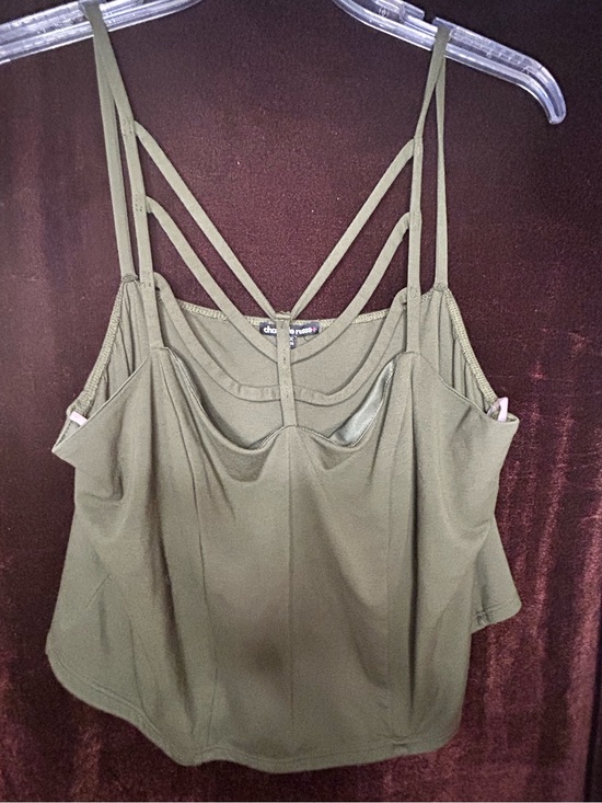 Charlotte Russe Tops - One Olive Green Strappy Women's Tank Top & One Black Strappy Women’s Tank